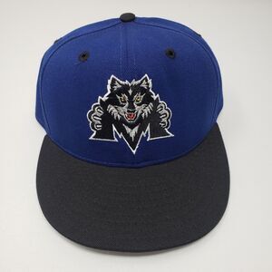 Vintage Pro-Line Madison Black Wolf Northern League Fitted Baseball Hat sz 7 3/8
